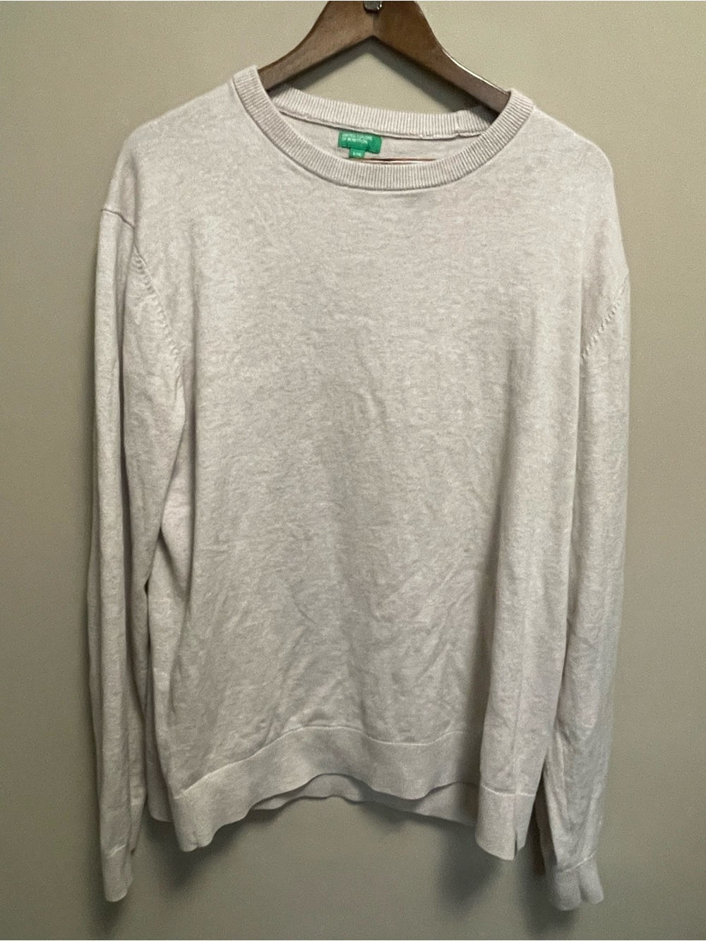 United Colors Of Benetton Beige Crewneck Sweater Men's Large